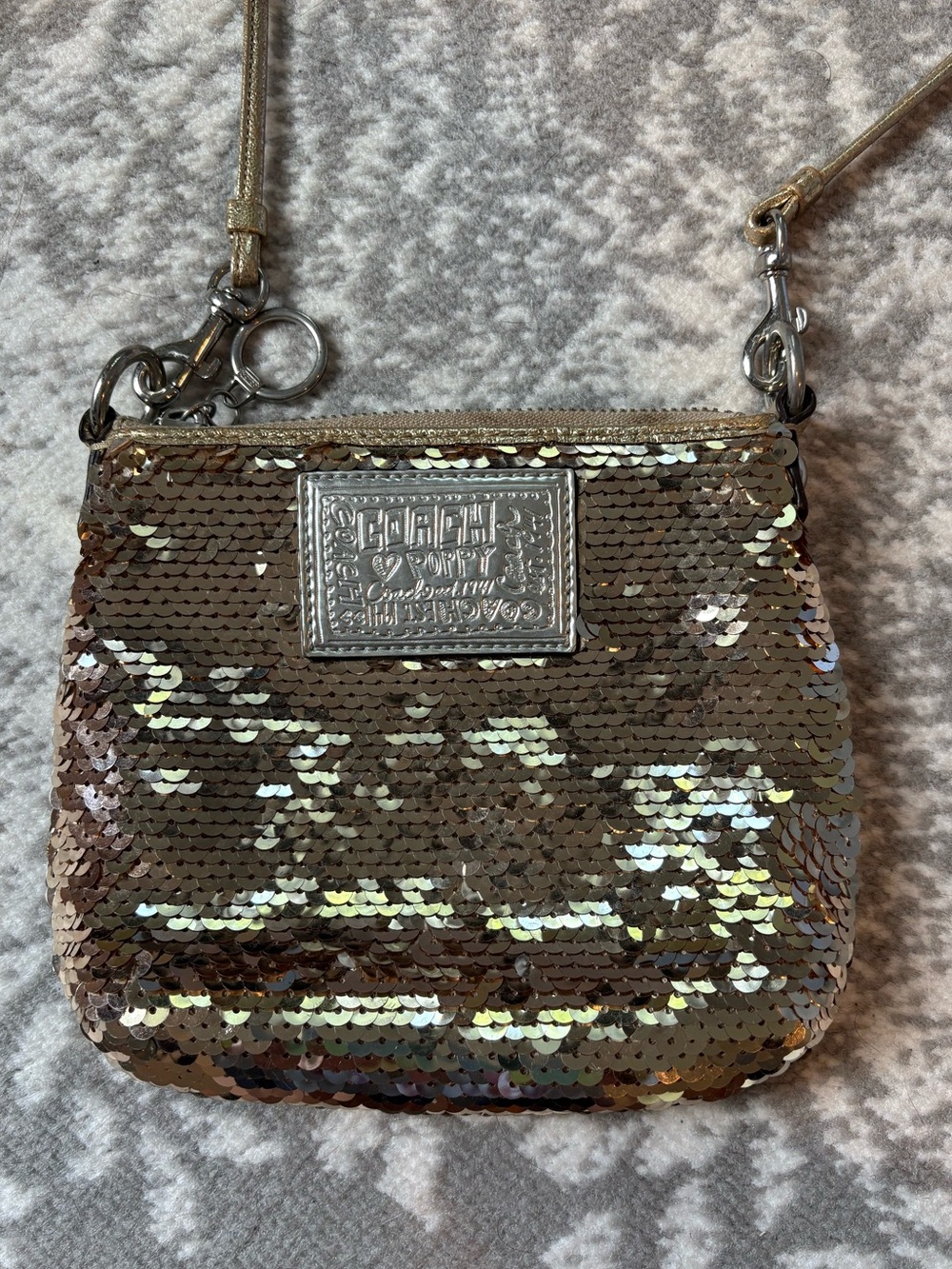 Coach Gold Sequin Crossbody bag
